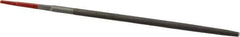 Simonds File - 6" Long, Smooth Cut, Round American-Pattern File - Double Cut, Tang - Apex Tool & Supply