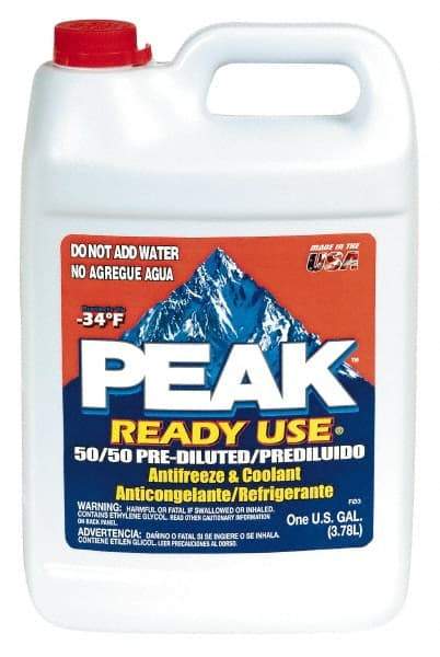 Peak - 1 Gal Conventional Premixed Antifreeze & Coolant - Ethylene Glycol & De-Ionized Water Composition - Apex Tool & Supply