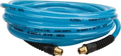 Coilhose Pneumatics - 3/8" ID, 3/8 Thread, 25' Long, Transparent Blue Polyurethane Coiled & Self Storing Hose - 200 Max psi, Male Rigid x Male Rigid - Apex Tool & Supply