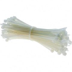 Thomas & Betts - 4" Long Natural (Color) Nylon Standard Cable Tie - 18 Lb Tensile Strength, 1.13mm Thick, 2" Max Bundle Diam - Apex Tool & Supply