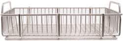 Marlin Steel Wire Products - 12-1/2" Deep, Rectangular Steel Wire Basket - 3/4" Perforation, 19" Wide x 3-7/16" High - Apex Tool & Supply