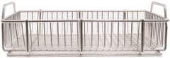 Marlin Steel Wire Products - 12-1/2" Deep, Rectangular Steel Wire Basket - 3/4" Perforation, 19" Wide x 3-7/16" High - Apex Tool & Supply