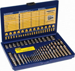 Irwin Hanson - 35 Piece Spiral Flute Screw Extractor & Drill Set - Screw Range 1/8 to 1/2" - Apex Tool & Supply
