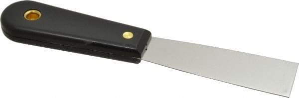 Value Collection - 1-1/4" Wide Stainless Steel Putty Knife - Stiff, Nylon Handle, 7.68" OAL - Apex Tool & Supply