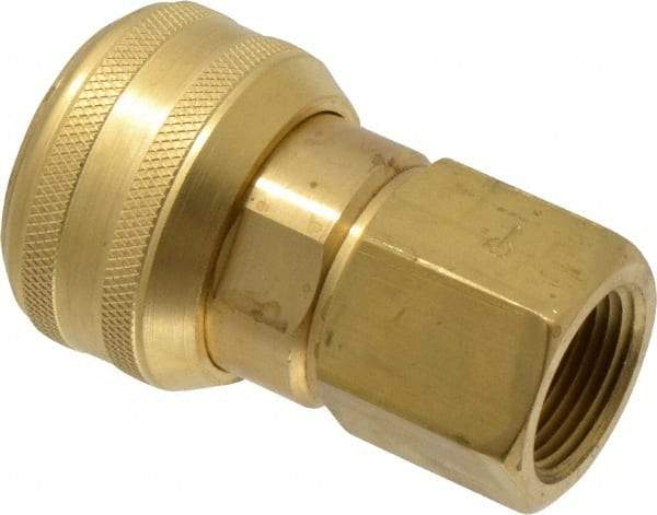 Coilhose Pneumatics - 3/4 Female NPT Industrial Pneumatic Hose Coupler - Brass, 3/4" Body Diam - Apex Tool & Supply