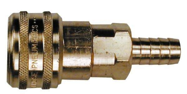 Coilhose Pneumatics - Lock-On Hose Barb Industrial Pneumatic Hose Coupler - Brass, 1/2" Body Diam, 1/2" Hose ID - Apex Tool & Supply