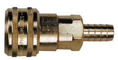 Coilhose Pneumatics - Lock-On Hose Barb Industrial Pneumatic Hose Coupler - Brass, 1/2" Body Diam, 1/2" Hose ID - Apex Tool & Supply