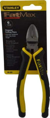 Stanley - 6-3/8" OAL, Diagonal Cutter - 13/16" Jaw Length x 3/4" Jaw Width, Oval Head, Double Injection Molded Handle - Apex Tool & Supply