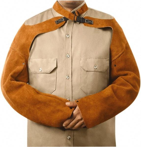 Steiner - Size Standard, Brown Leather Sleeve - 23" Long Sleeve, Elastic Opening at Both Ends - Apex Tool & Supply