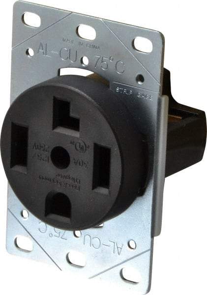 Pass & Seymour - 125/250 VAC, 30 Amp, 14-30R NEMA Configuration, Brown, Industrial Grade, Self Grounding Single Receptacle - 1 Phase, 3 Poles, 4 Wire, Flush Mount - Apex Tool & Supply