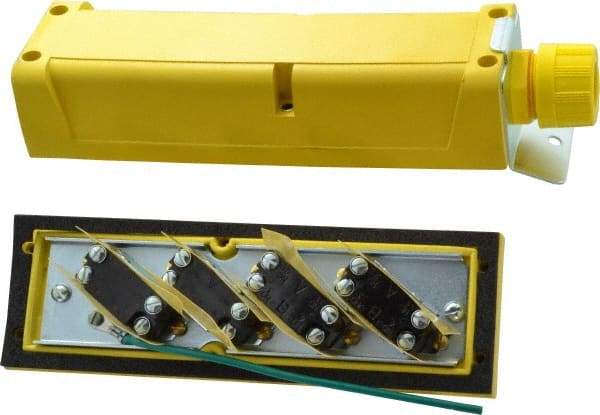 Woodhead Electrical - 4 Operator, Mushroom Head Pendant Control Station - No Legend, Momentary Switch, NO/NC Contact - Apex Tool & Supply