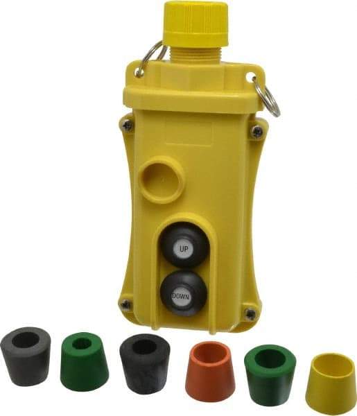 Woodhead Electrical - 2 Operator, Mushroom Head Pendant Control Station - No Legend, No On/Off Switch, NO/NC Contact, NEMA 4X - Apex Tool & Supply