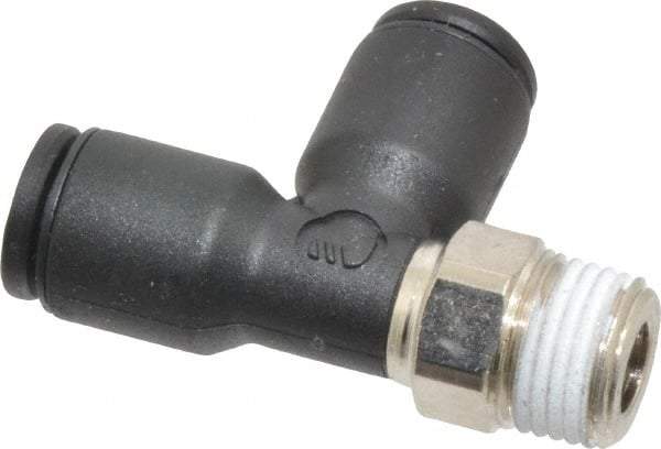 Legris - 6mm OD, 1/8 BSPT, Nylon/Nickel Plated Brass Push-to-Connect Male Run Tee - 290 Max psi - Apex Tool & Supply