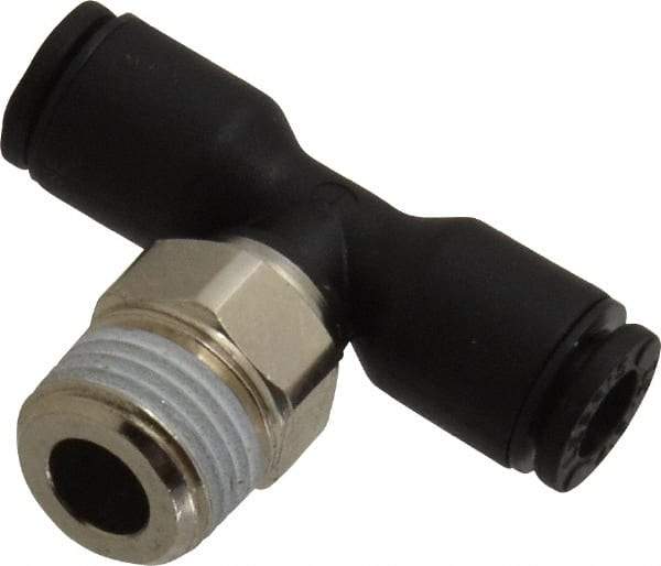 Legris - 5/32" OD, 1/8 BSPT, Nylon/Nickel Plated Brass Push-to-Connect Male Branch Tee - 290 Max psi - Apex Tool & Supply