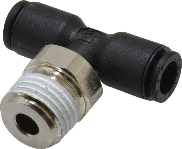 Legris - 6mm OD, 1/4 BSPT, Nylon/Nickel Plated Brass Push-to-Connect Male Branch Tee - 290 Max psi - Apex Tool & Supply