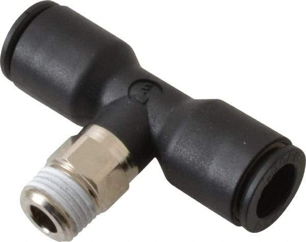 Legris - 5/16" OD, 1/8 BSPT, Nylon/Nickel Plated Brass Push-to-Connect Male Branch Tee - 290 Max psi - Apex Tool & Supply