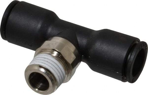 Legris - 10mm OD, 1/4 BSPT, Nylon/Nickel Plated Brass Push-to-Connect Male Branch Tee - 290 Max psi - Apex Tool & Supply
