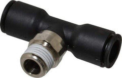 Legris - 10mm OD, 1/4 BSPT, Nylon/Nickel Plated Brass Push-to-Connect Male Branch Tee - 290 Max psi - Apex Tool & Supply