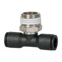 Legris - 10mm OD, 1/2 BSPT, Nylon/Nickel Plated Brass Push-to-Connect Male Branch Tee - 290 Max psi - Apex Tool & Supply
