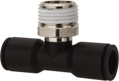 Legris - 12mm OD, 1/2 BSPT, Nylon/Nickel Plated Brass Push-to-Connect Male Branch Tee - 290 Max psi - Apex Tool & Supply
