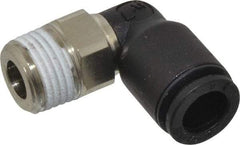 Legris - 6mm OD, 1/8 BSPT, Nylon/Nickel Plated Brass Push-to-Connect Male Elbow - 290 Max psi - Apex Tool & Supply