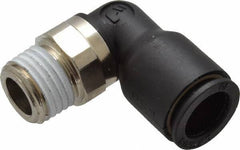 Legris - 10mm OD, 1/4 BSPT, Nylon/Nickel Plated Brass Push-to-Connect Male Elbow - 290 Max psi - Apex Tool & Supply