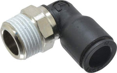 Legris - 10mm OD, 3/8 BSPT, Nylon/Nickel Plated Brass Push-to-Connect Male Elbow - 290 Max psi - Apex Tool & Supply