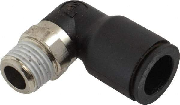 Legris - 12mm OD, 1/4 BSPT, Nylon/Nickel Plated Brass Push-to-Connect Male Elbow - 290 Max psi - Apex Tool & Supply
