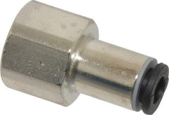 Legris - 4mm Outside Diam, 1/8 BSPP, Nickel Plated Brass Push-to-Connect Tube Female Connector - 290 Max psi - Apex Tool & Supply