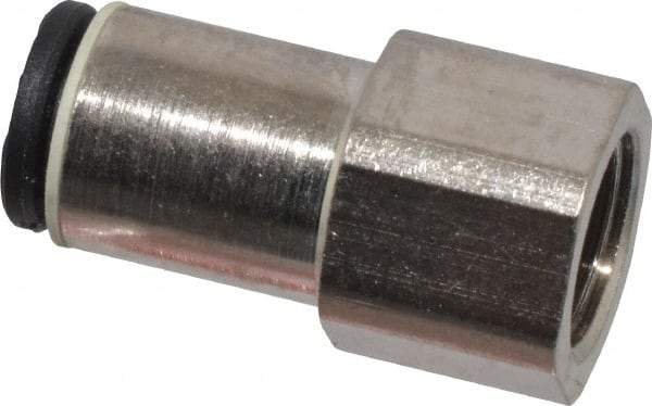 Legris - 6mm Outside Diam, 1/8 BSPP, Nickel Plated Brass Push-to-Connect Tube Female Connector - 290 Max psi - Apex Tool & Supply