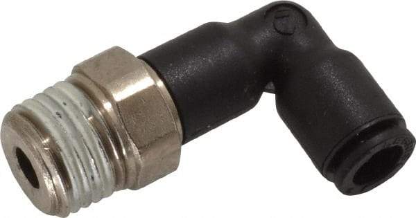 Legris - 6mm OD, 1/4 BSPP, Nylon/Nickel Plated Brass Push-to-Connect Extended Male Elbow - 290 Max psi - Apex Tool & Supply