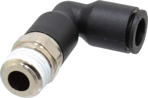 Legris - 8mm OD, 1/4 BSPP, Nylon/Nickel Plated Brass Push-to-Connect Extended Male Elbow - 290 Max psi - Apex Tool & Supply