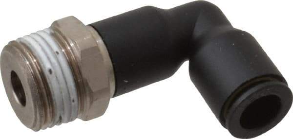 Legris - 8mm OD, 3/8 BSPP, Nylon/Nickel Plated Brass Push-to-Connect Extended Male Elbow - 290 Max psi - Apex Tool & Supply