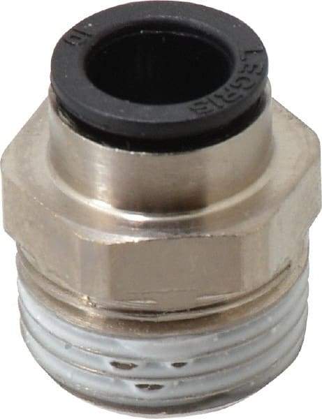 Legris - 10mm Outside Diam, 1/2 BSPT, Nickel Plated Brass Push-to-Connect Tube Male Connector - 290 Max psi - Apex Tool & Supply