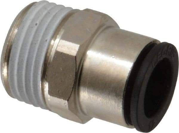 Legris - 12mm Outside Diam, 1/2 BSPT, Nickel Plated Brass Push-to-Connect Tube Male Connector - 290 Max psi - Apex Tool & Supply