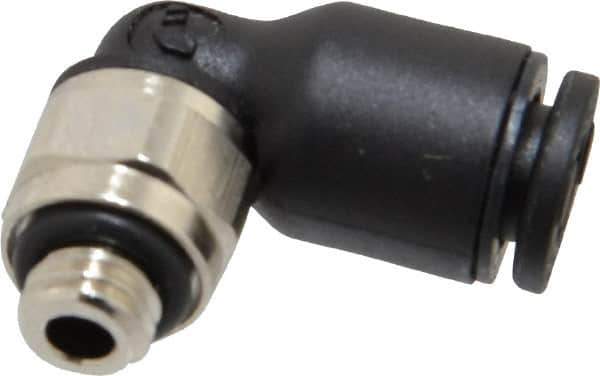 Legris - 4mm OD, M5x0.8 Metric, Nylon/Nickel Plated Brass Push-to-Connect Male Elbow - 290 Max psi - Apex Tool & Supply