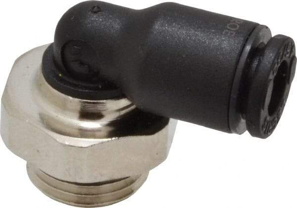 Legris - 4mm OD, 1/8 BSPP, Nylon/Nickel Plated Brass Push-to-Connect Male Elbow - 290 Max psi - Apex Tool & Supply