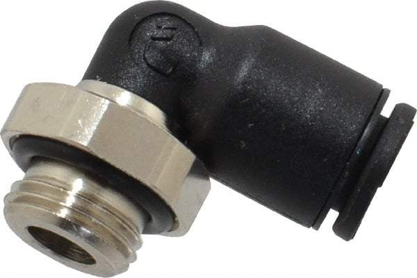 Legris - 6mm OD, 1/8 BSPP, Nylon/Nickel Plated Brass Push-to-Connect Male Elbow - 290 Max psi - Apex Tool & Supply
