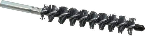 Schaefer Brush - 4" Brush Length, 3/4" Diam, Single Stem, Single Spiral Tube Brush - 6-1/4" Long, Silicone Carbide Impregnated Nylon, 12-24 Female Connection - Apex Tool & Supply