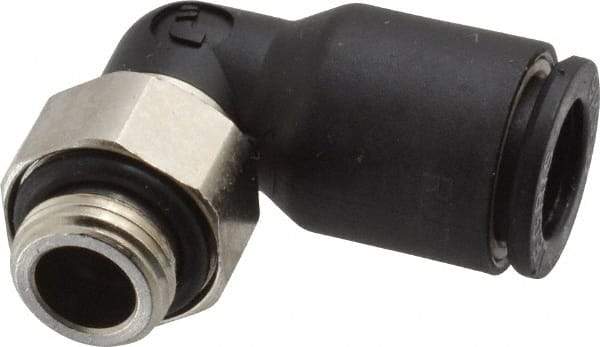 Legris - 8mm OD, 1/8 BSPP, Nylon/Nickel Plated Brass Push-to-Connect Male Elbow - 290 Max psi - Apex Tool & Supply