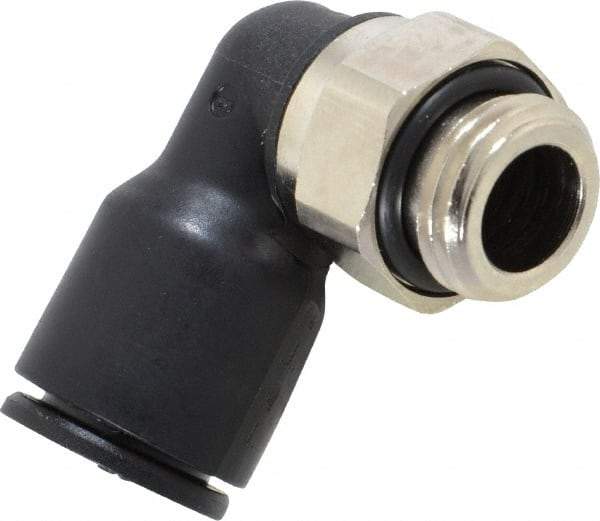 Legris - 10mm OD, 1/4 BSPP, Nylon/Nickel Plated Brass Push-to-Connect Male Elbow - 290 Max psi - Apex Tool & Supply