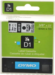 Dymo - 276" Long, Black Tape Cassette - 3/8" Wide, 23' Long - Apex Tool & Supply