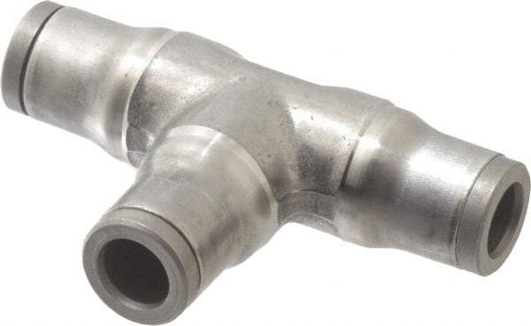 Legris - 6mm Outside Diam, Stainless Steel Push-to-Connect Union Tee - 435 Max psi, Tube to Tube Connection, FKM O-Ring - Apex Tool & Supply