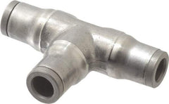 Legris - 6mm Outside Diam, Stainless Steel Push-to-Connect Union Tee - 435 Max psi, Tube to Tube Connection, FKM O-Ring - Apex Tool & Supply