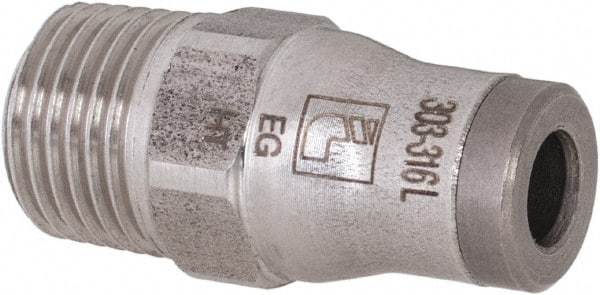 Legris - 4mm Outside Diam, 1/8 BSPT, Stainless Steel Push-to-Connect Male Connector - 435 Max psi, Tube to Male BSPT Connection, FKM O-Ring - Apex Tool & Supply