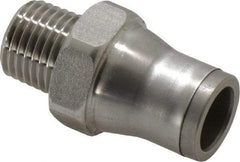 Legris - 10mm Outside Diam, 1/4 BSPT, Stainless Steel Push-to-Connect Male Connector - 435 Max psi, Tube to Male BSPT Connection, FKM O-Ring - Apex Tool & Supply