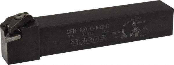 Seco - External Thread, Right Hand Cut, 1" Shank Width x 1" Shank Height Indexable Threading Toolholder - 6" OAL, 16ER Insert Compatibility, CE Toolholder, Series Snap Tap - Apex Tool & Supply
