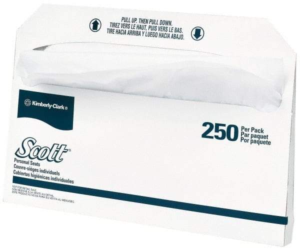 Scott - 17" Long x 14-1/2" Wide White Toilet Seat Covers - 20 Pack, 250 Sheet Roll - Apex Tool & Supply