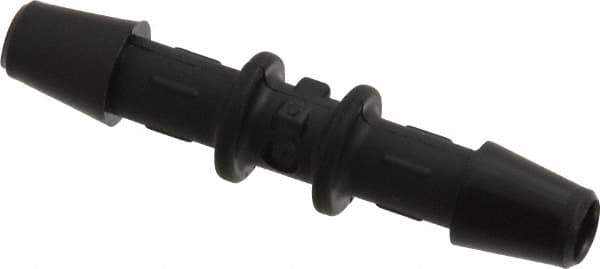 Made in USA - 3/16" Barb, Nylon Single Barbed Tube Splicer - Black - Apex Tool & Supply