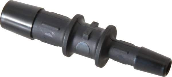 Made in USA - 3/8 x 1/4" Barb, Nylon Single Barbed Tube Reducer - Black - Apex Tool & Supply